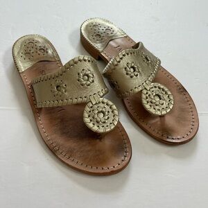 Jack Rogers Jacks Flat Sandals Gold Size 7